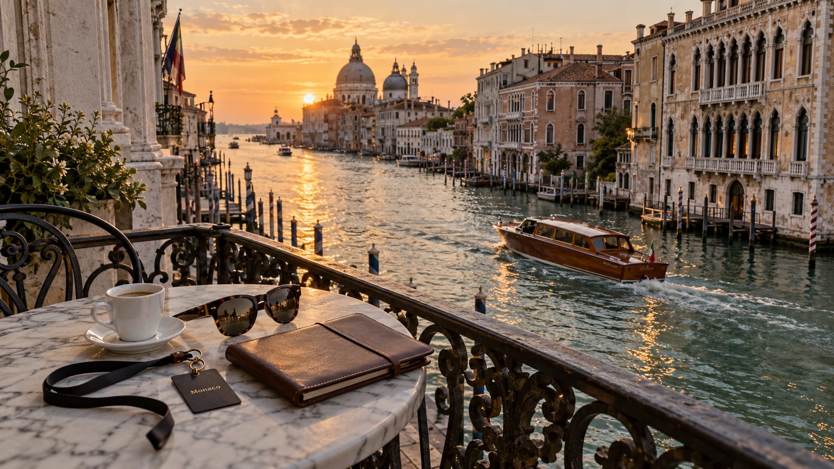 Superyachts in Port Hercule during the Monaco Yacht Show and the Venetian Lagoon during the Venice Film Festival — Europe's luxury travel calendar in September.